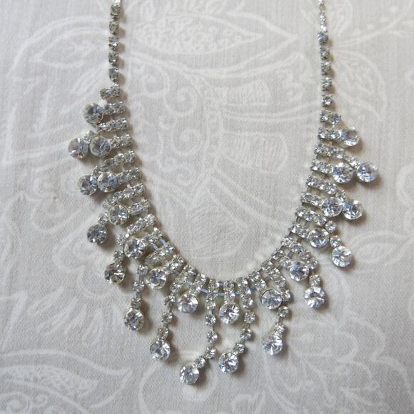 Rhinestone Jewelry Set Tiara Crown 2 Necklaces Costume Dress Up Cosplay Princess - Picture 3 of 13